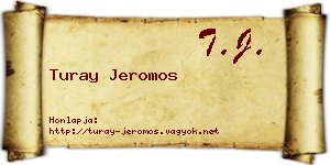 Turay Jeromos névjegykártya